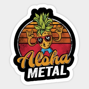 Aloha Metal Hawaii Vintage Death Metal Pineapple Sticker